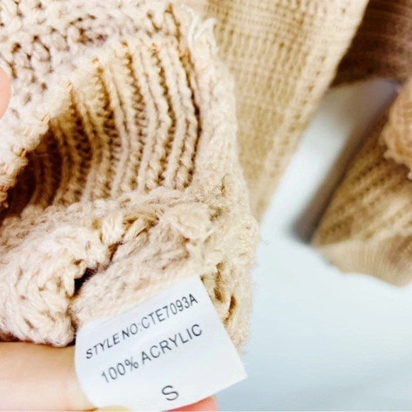 REHAB Brown/Tan Slouchy Knit Sweater Size‎ Small - Picture 6 of 7